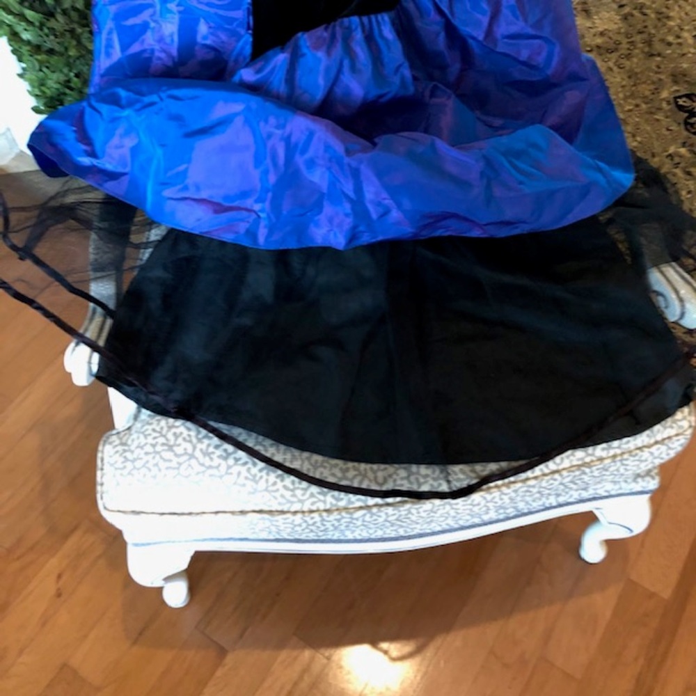 Laura Ashley Vintage Black Velvet & Taffeta Tea Dress Great Britain UK 12, US 10 - Picture 12 of 16